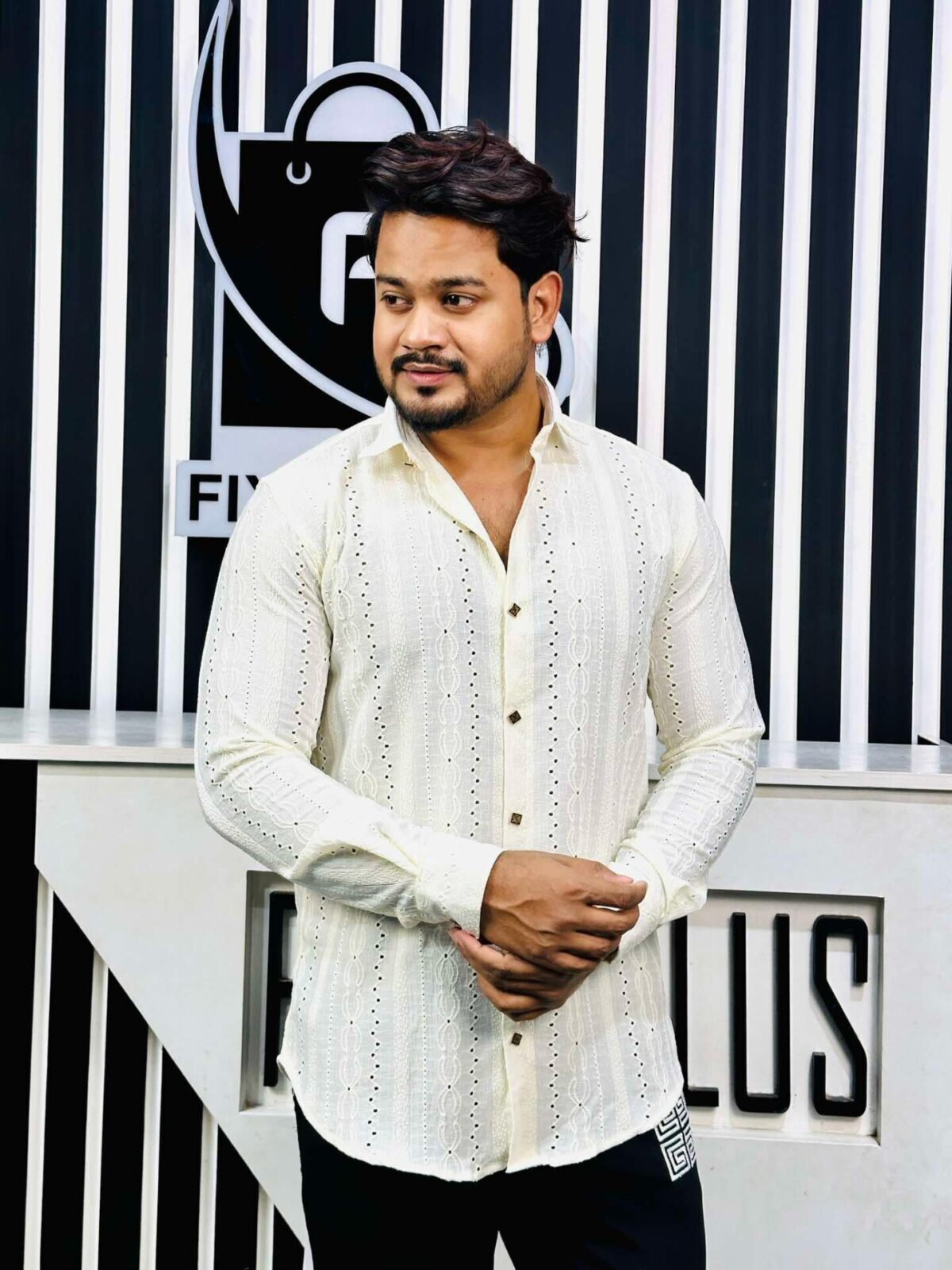 Chinese Spandex Shirt (Cream) 30 - Image 4