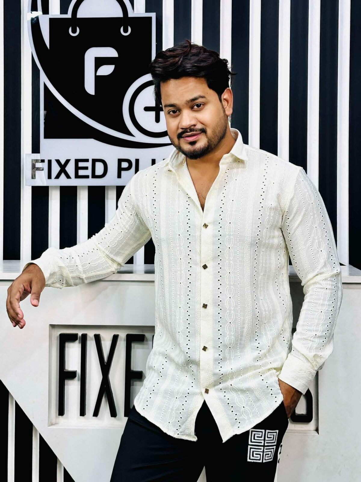 Chinese Spandex Shirt (Cream) 30