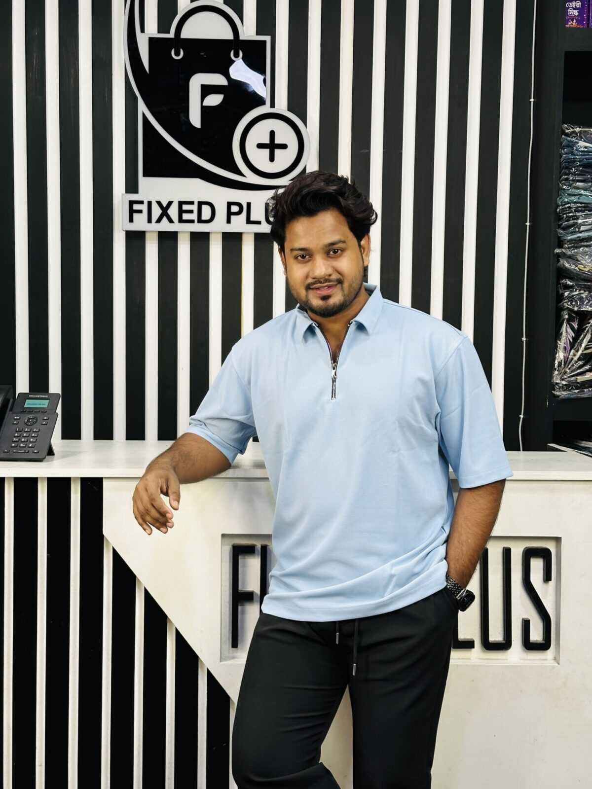 Drop Shoulder Polo Sky 001103 - Image 2