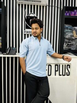 Drop Shoulder Polo Sky 001103