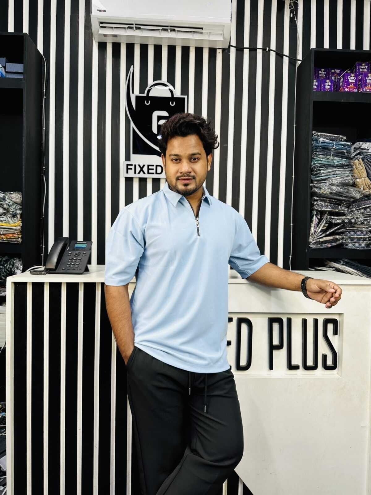 Drop Shoulder Polo Sky 001103 - Image 5