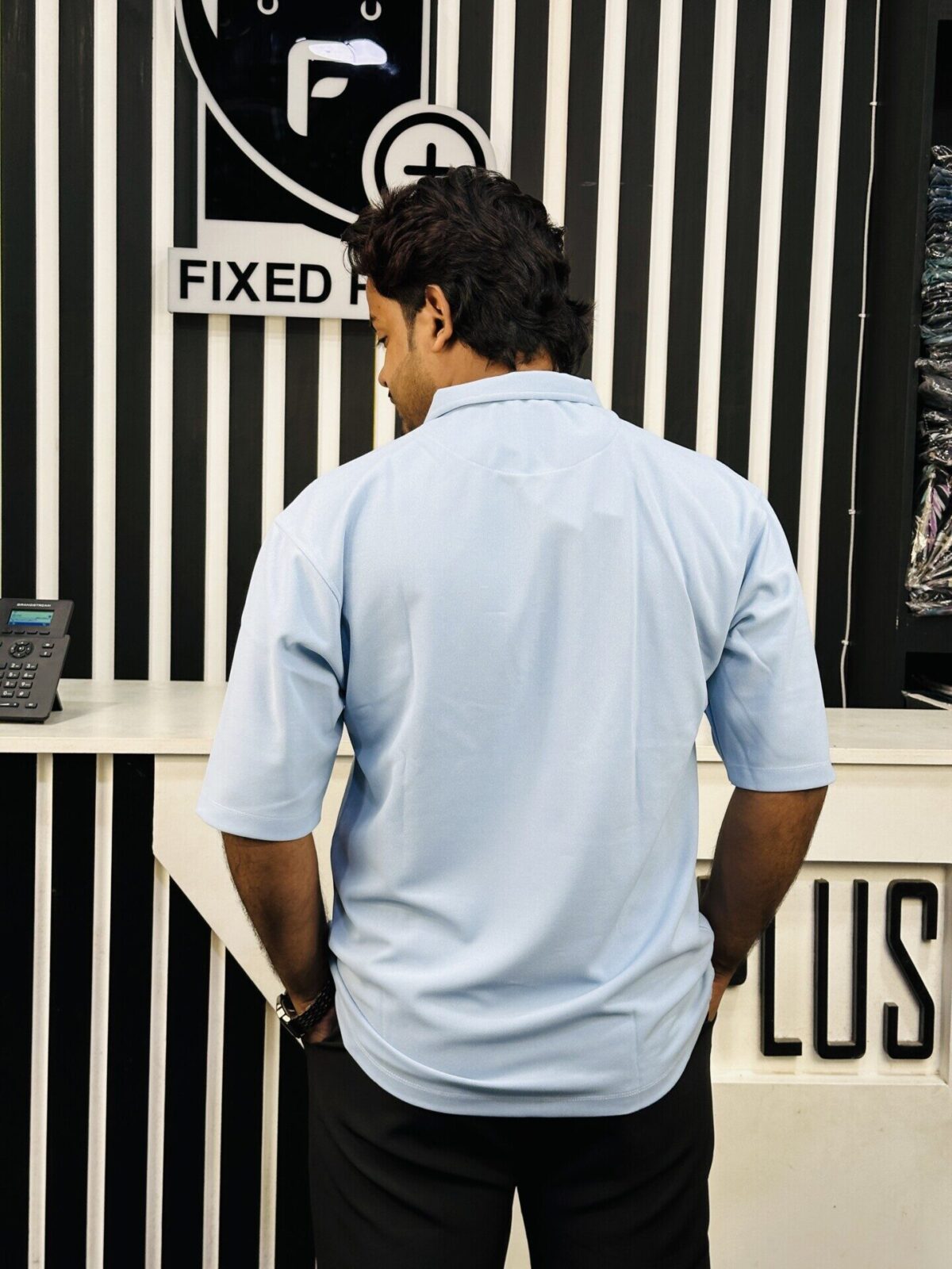 Drop Shoulder Polo Sky 001103 - Image 3