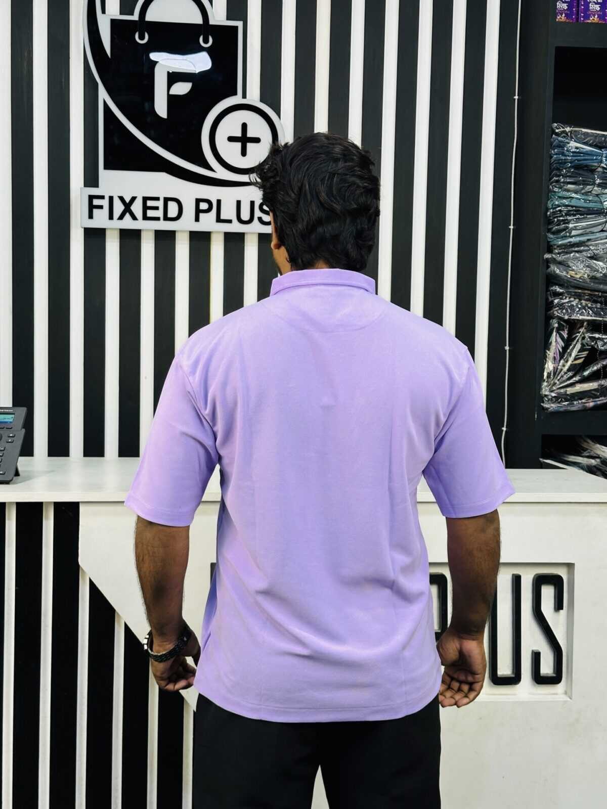 Drop Shoulder Polo purple 001105 - Image 2