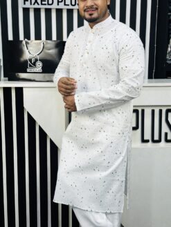 Cotton Printed Punjabi (Green Print) 001306