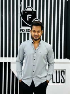 Formal Shirt Round Button (Ash) - F5