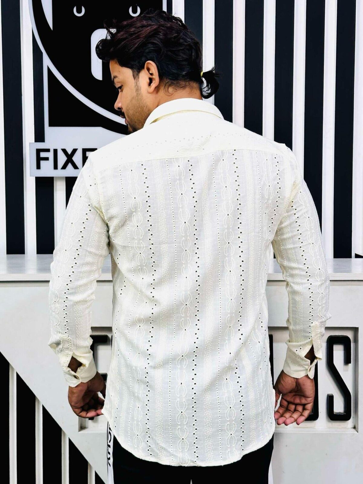 Chinese Spandex Shirt (Cream) 30 - Image 3