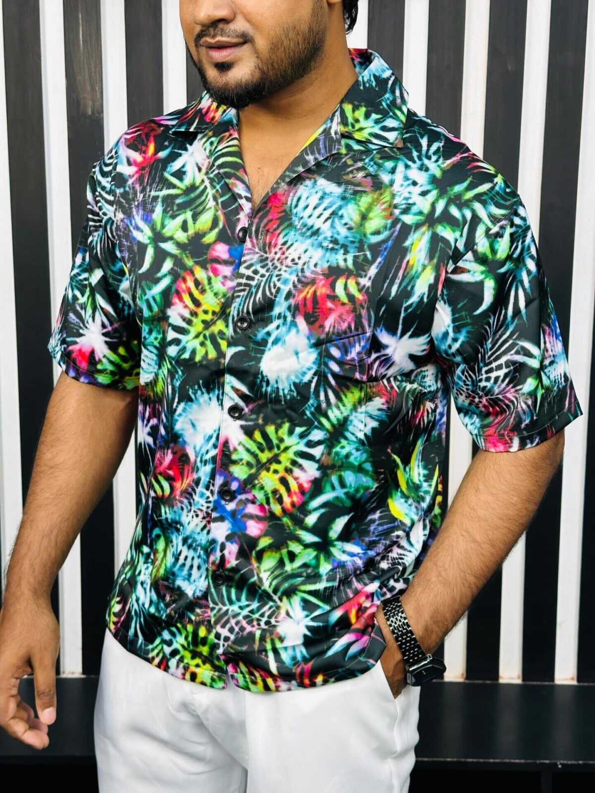 V-Cut Drop Shoulder Shirt 00154 - Image 3