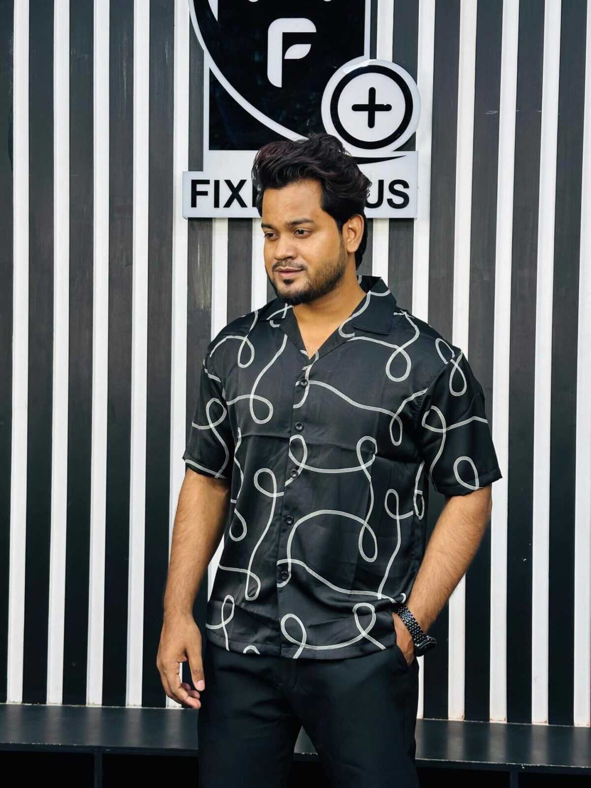 V-Cut Drop Shoulder Shirt 00152 - Image 2