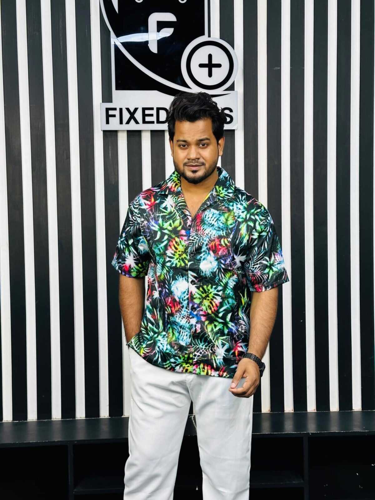 V-Cut Drop Shoulder Shirt 00154