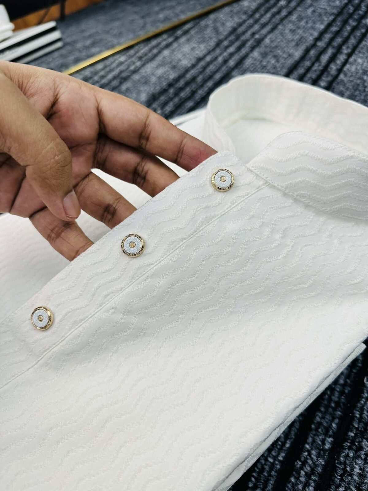 Premium Wave-Texture White Panjabi (PWP-1) - Image 3