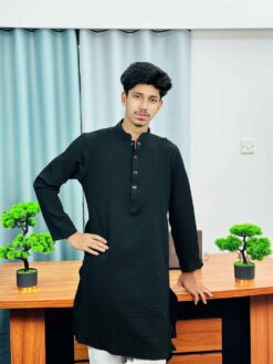Premium Textured Panjabi(Black) (PTP-2)