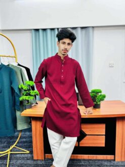 Premium Textured Panjabi(Maroon) (PTP-3)
