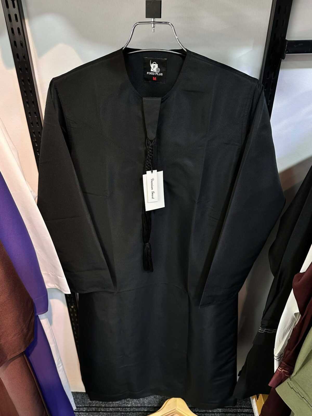 Midnight Black – Premium Emirati Thobe (PET-1) - Image 5