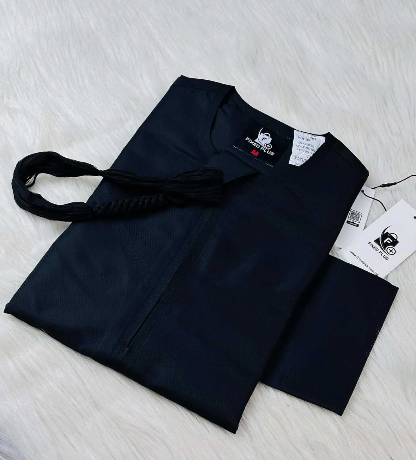 Midnight Black – Premium Emirati Thobe (PET-1) - Image 3