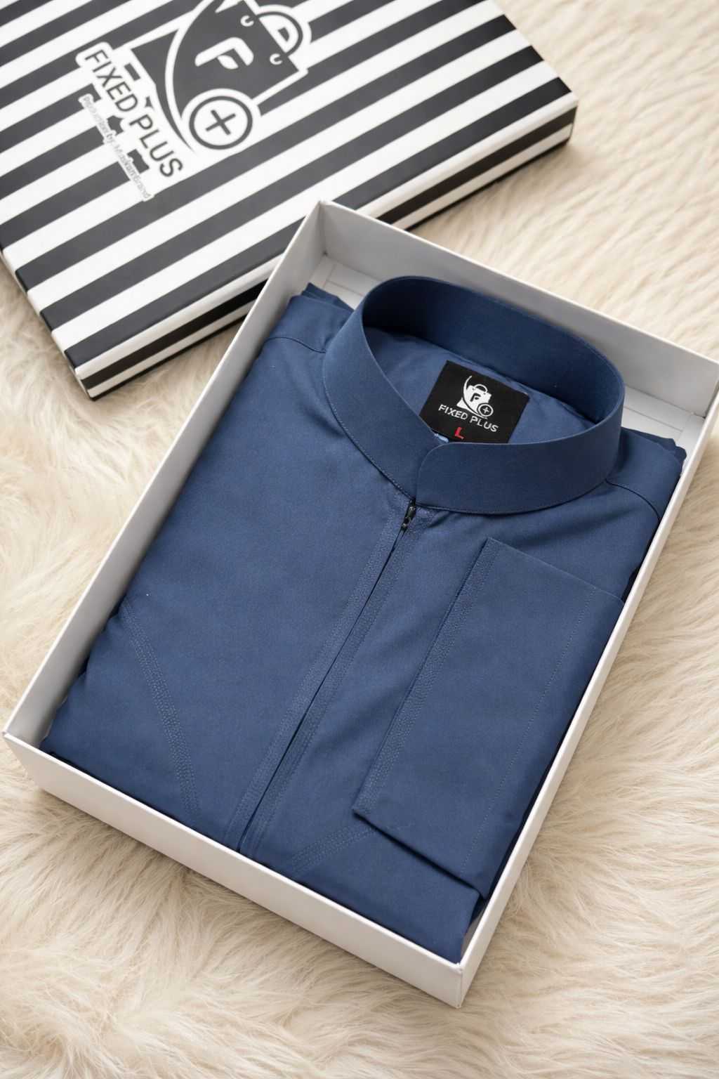 Classic Indonesian Thobe – Steel Blue (NIT-5)