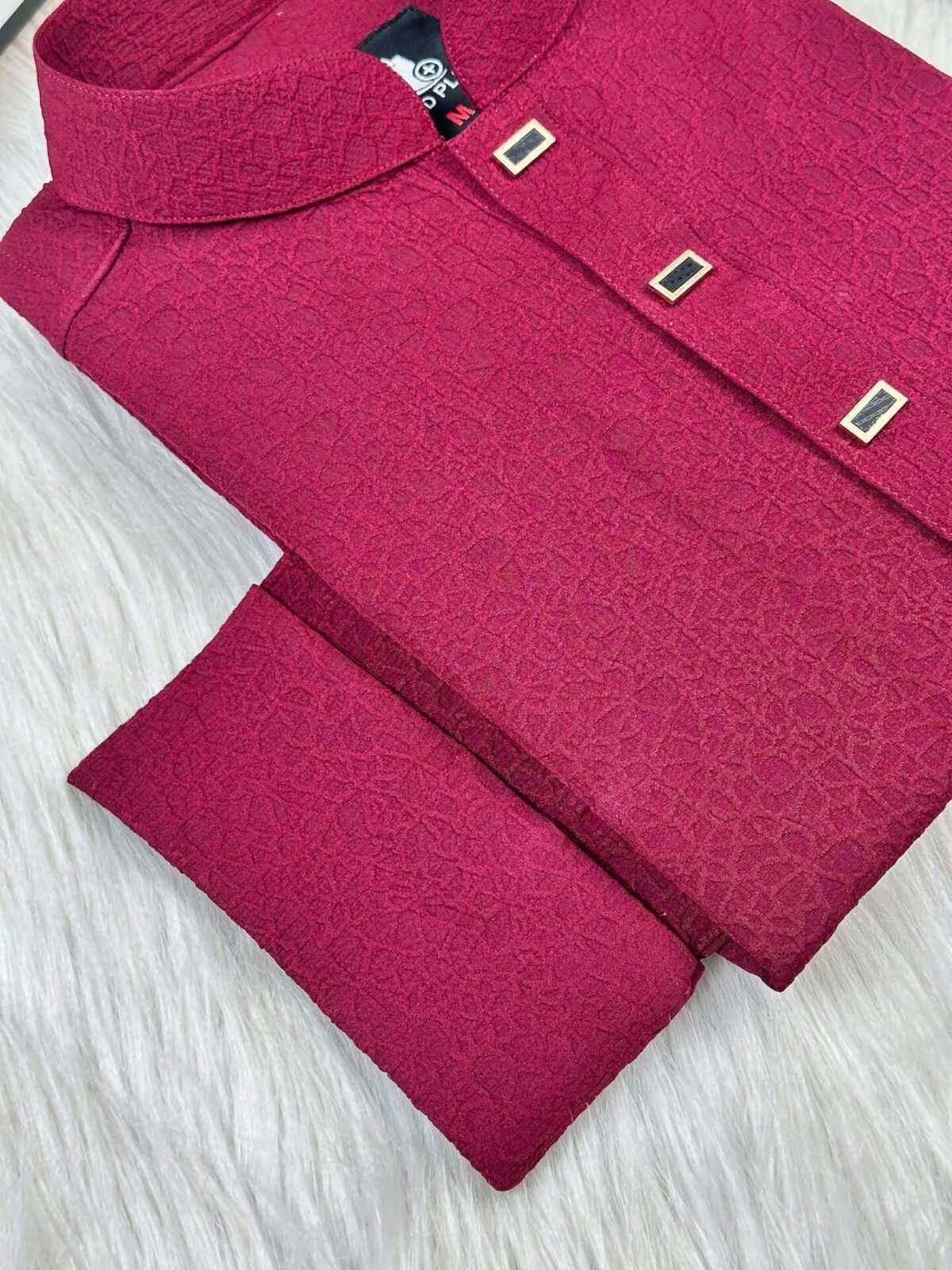 Royal Weave Panjabi – Maroon (RWP-6) - Image 3