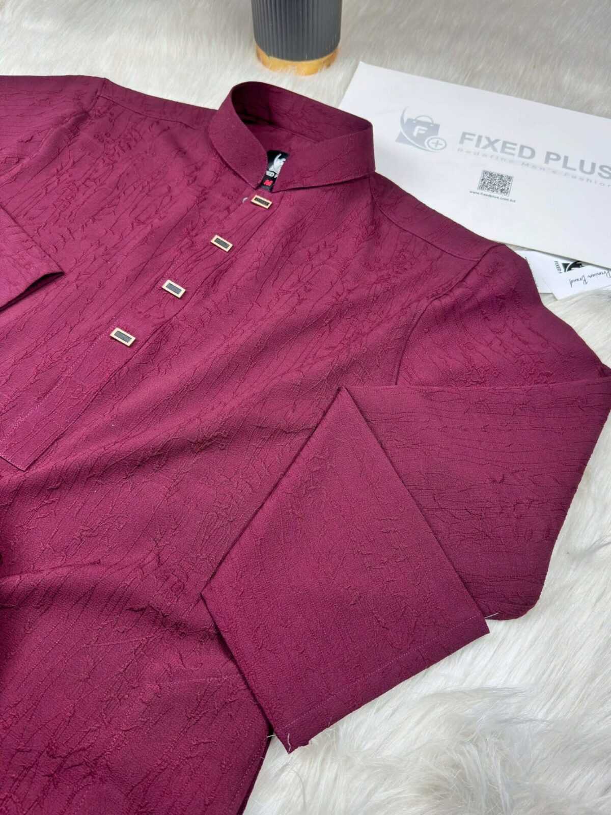 Royal Textura Panjabi – Maroon Luxe (RWP-7) - Image 2