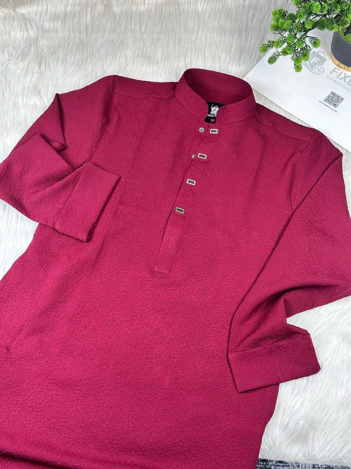 Royal Weave Panjabi – Maroon (RWP-6) - Image 5