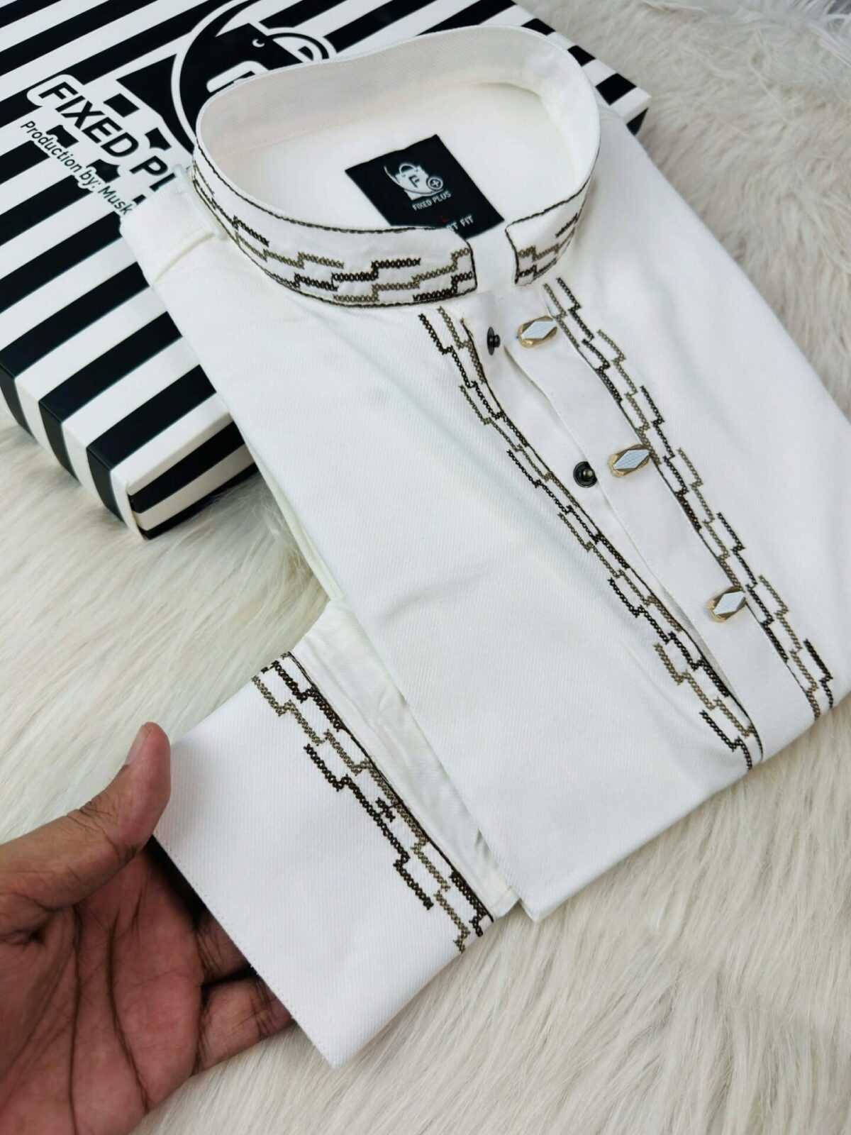 Premium Classic Panjabi – Off White (PSP-2) - Image 3