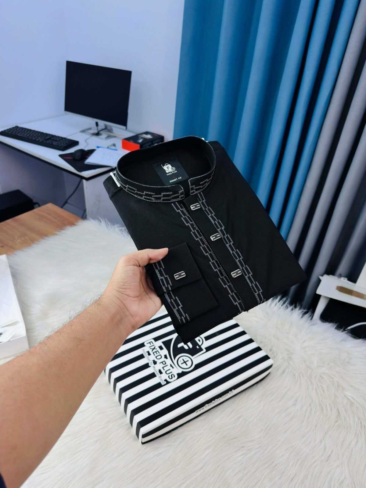 Premium Classic Panjabi – Black (PSP-4) - Image 3