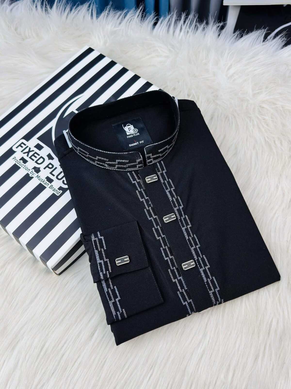 Premium Classic Panjabi – Black (PSP-4)