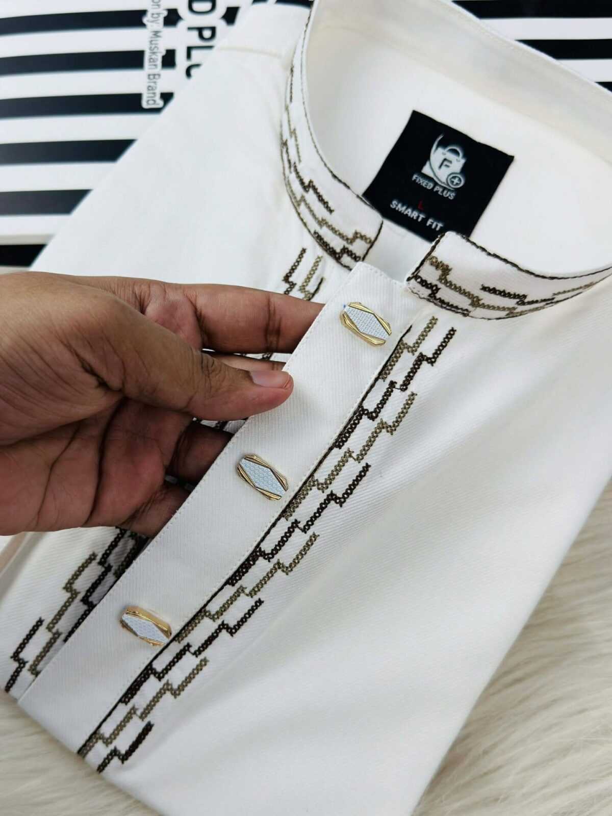 Premium Classic Panjabi – Off White (PSP-2) - Image 4