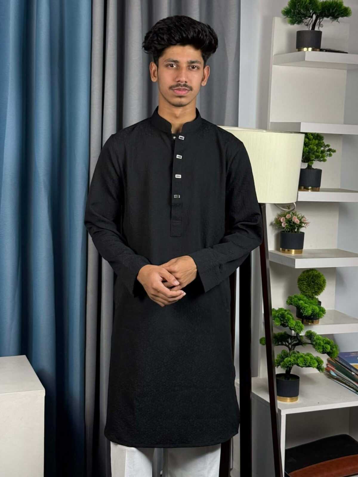 Royal Weave Panjabi – Black (RWP-9) - Image 4