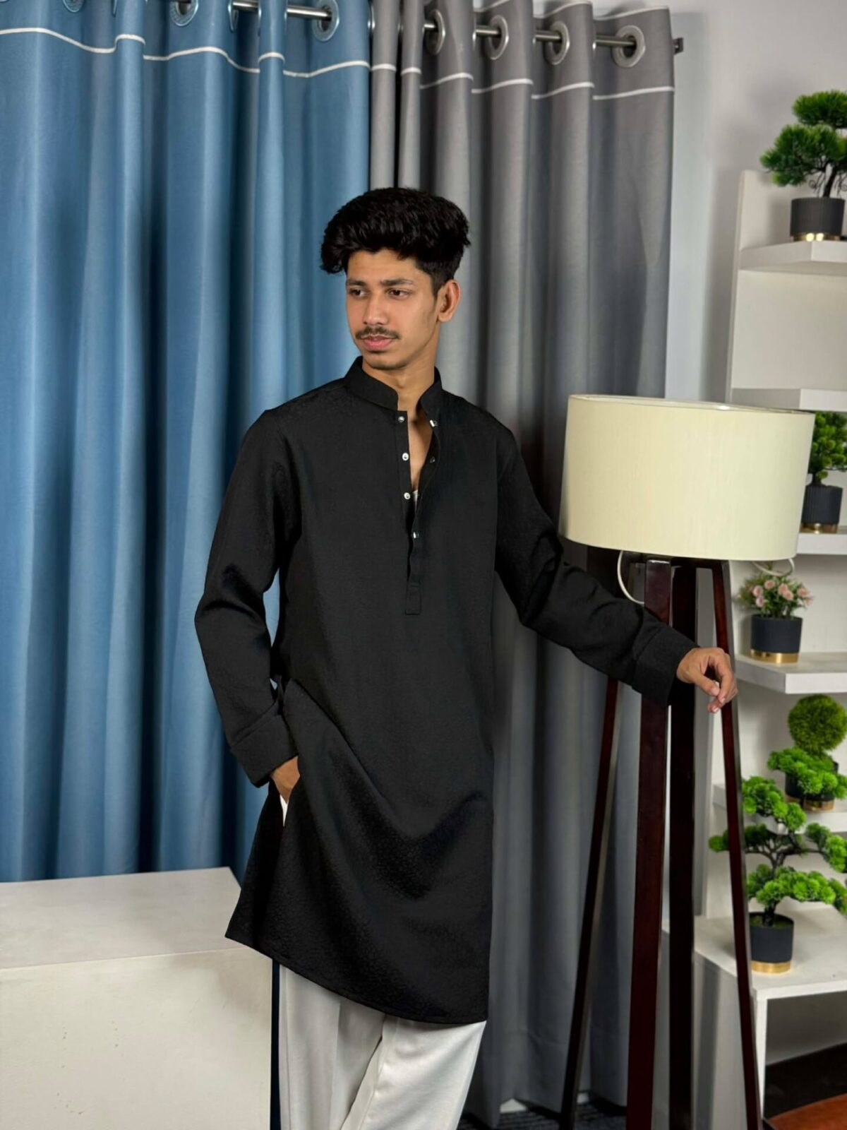 Royal Weave Panjabi – Black (RWP-9)