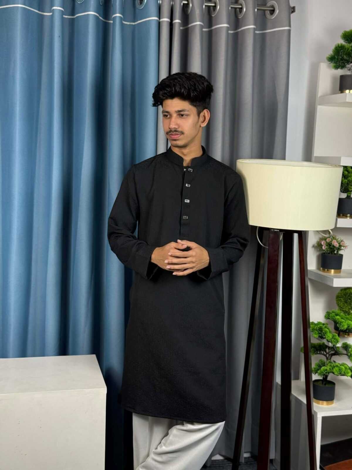 Royal Weave Panjabi – Black (RWP-9) - Image 3