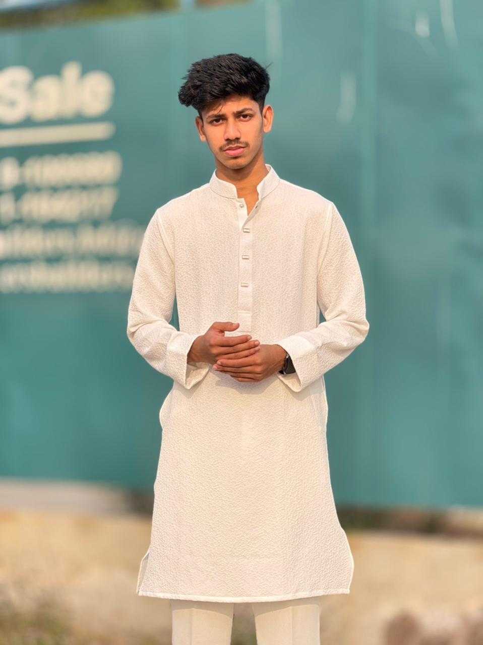 Royal Weave Panjabi – White (RWP-8) - Image 3