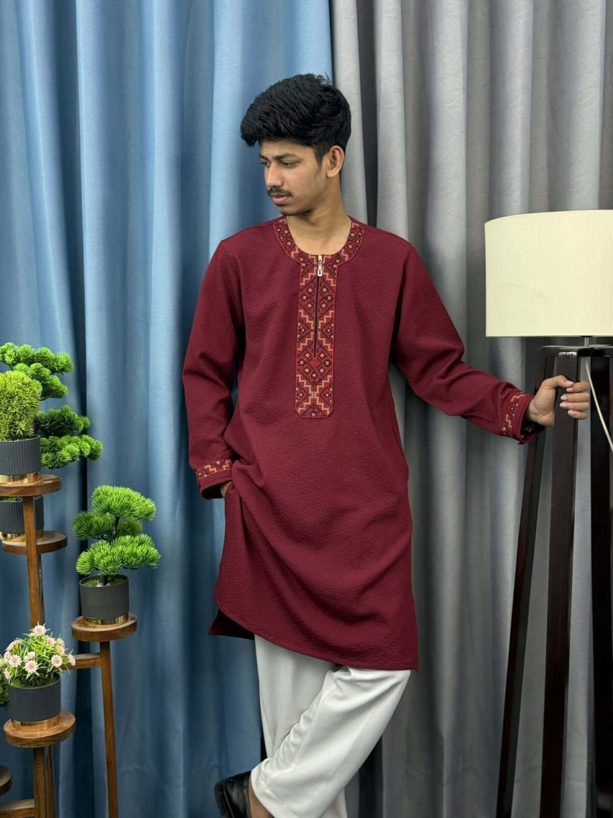 Round Neck China Popcorn Panjabi (RNP-2)