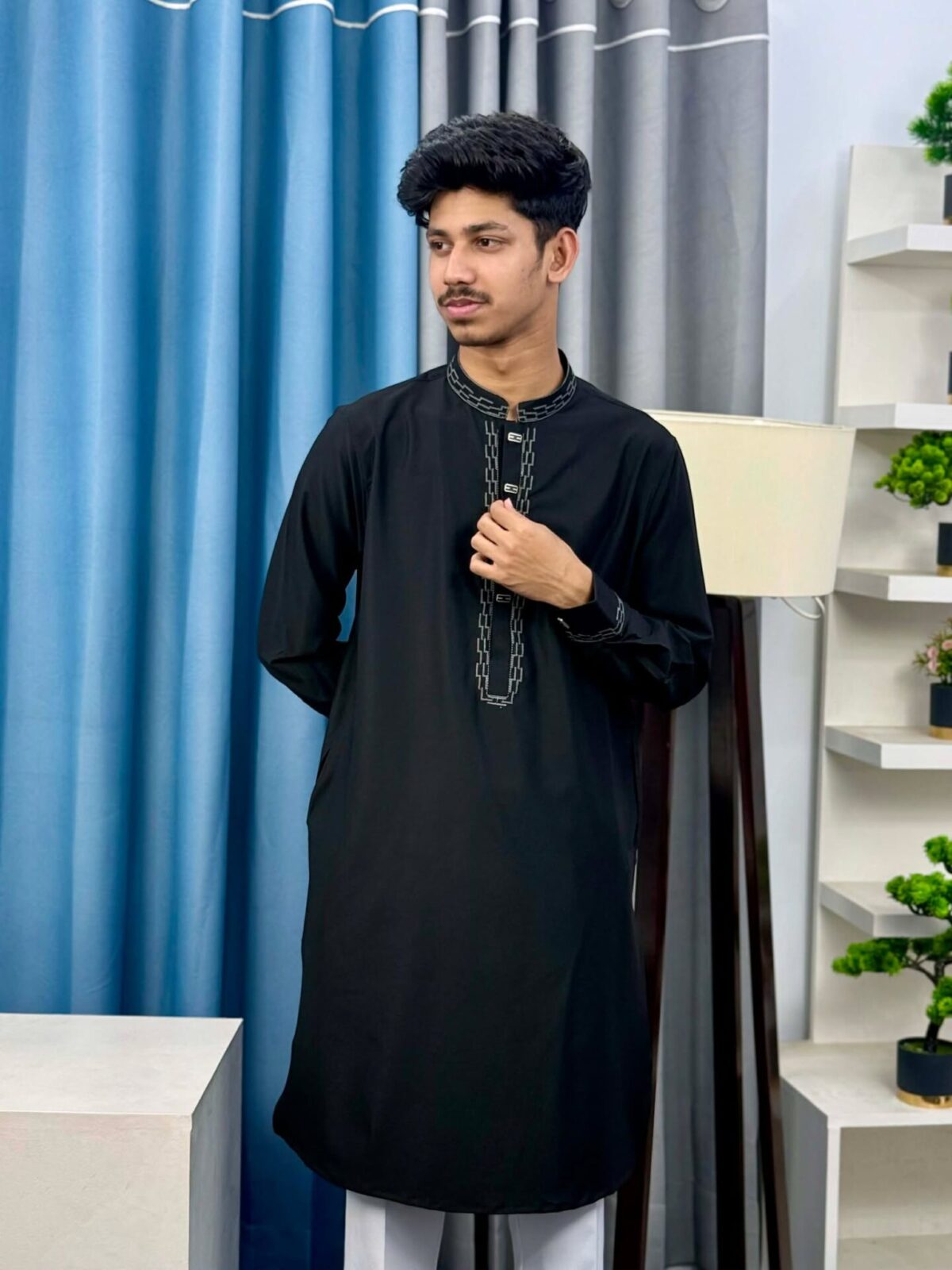 Premium Classic Panjabi – Black (PSP-4)