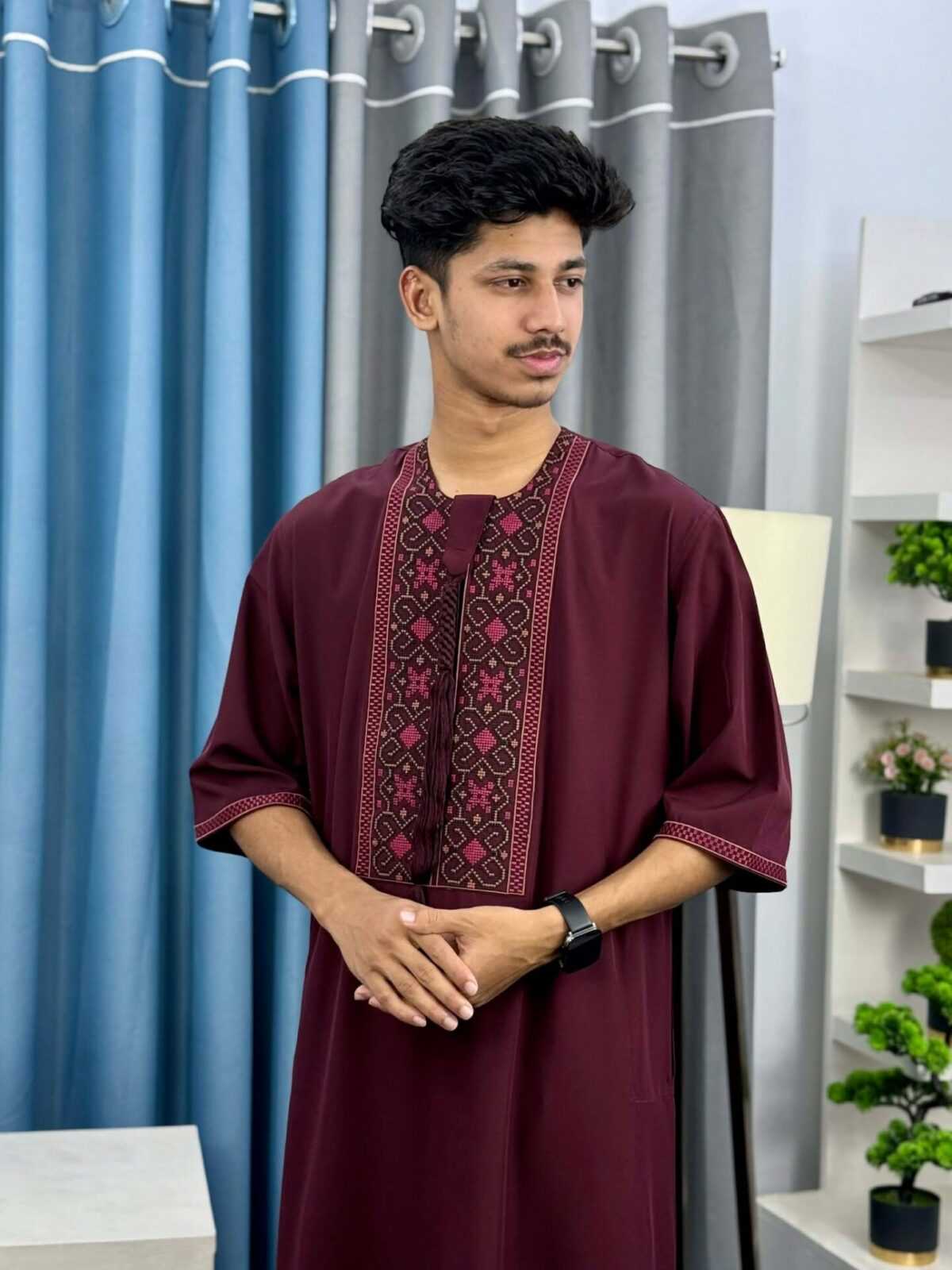 Moroccan Embroidery Panel Thobe (MEPT-2) - Image 4