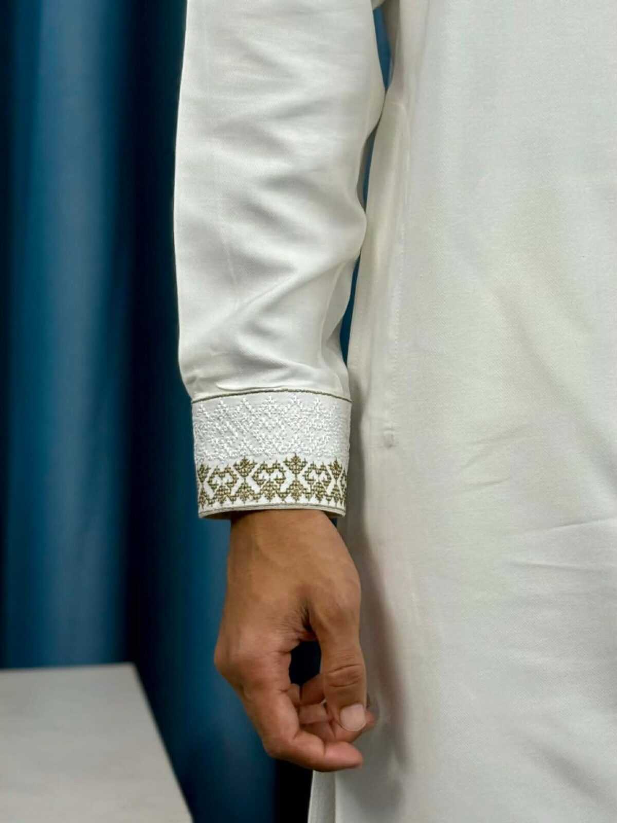 Premium White Embroidered Panjabi (PEP-8) - Image 2