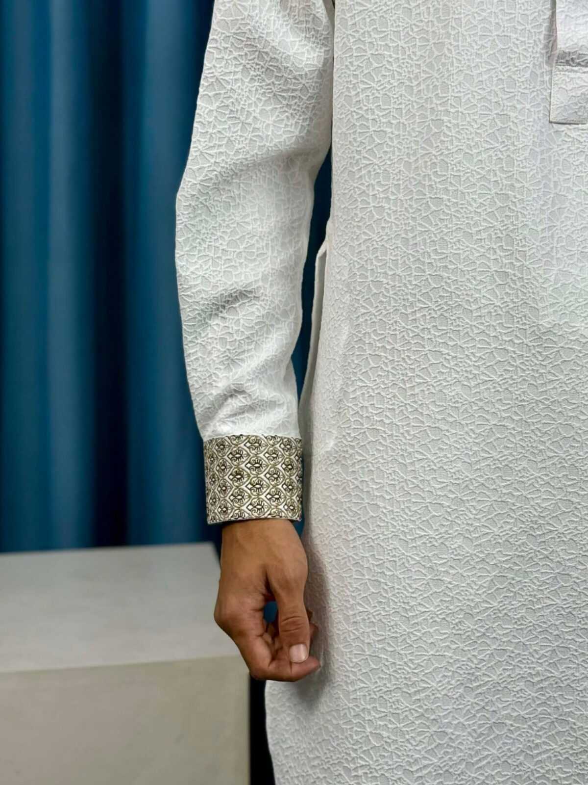 Premium White Embroidered Panjabi (PEP-9) - Image 2