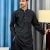 Premium Wave-Texture Black Panjabi (PWP-2)