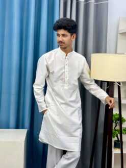 Premium Wave-Texture White Panjabi (PWP-1)