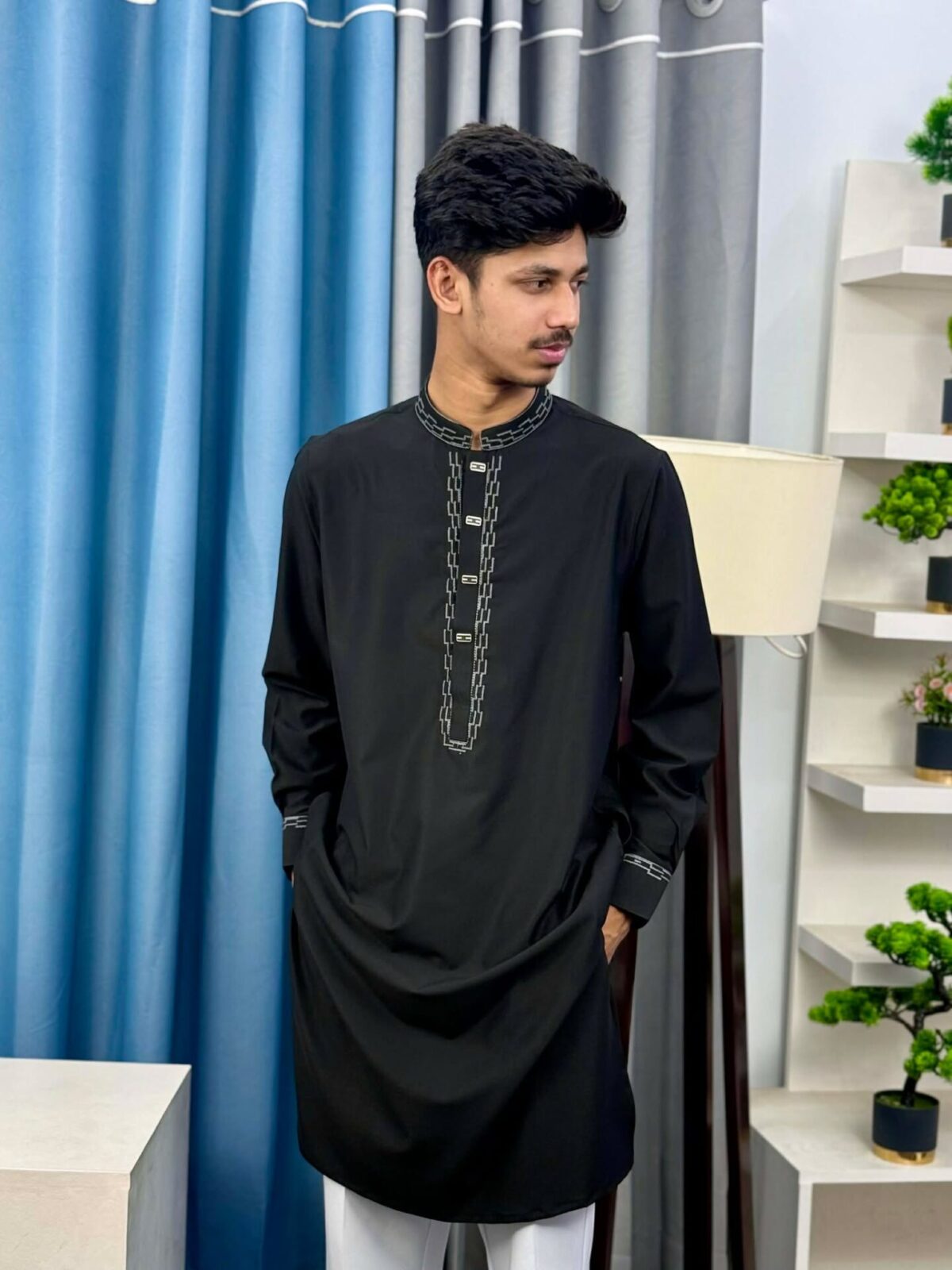 Premium Classic Panjabi – Black (PSP-4) - Image 4