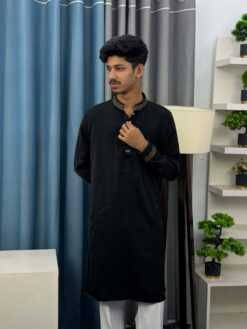 Premium Black Embroidered Panjabi (PEP-9)