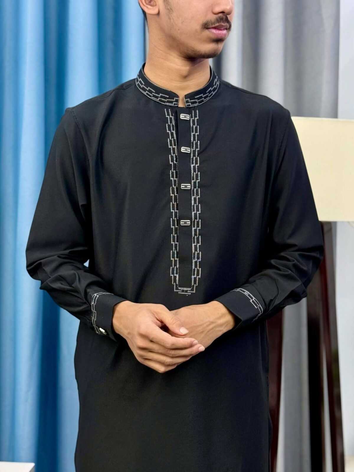 Premium Classic Panjabi – Black (PSP-4) - Image 3