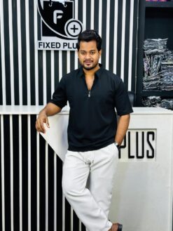 Drop Shoulder Polo Black (DSP-2)